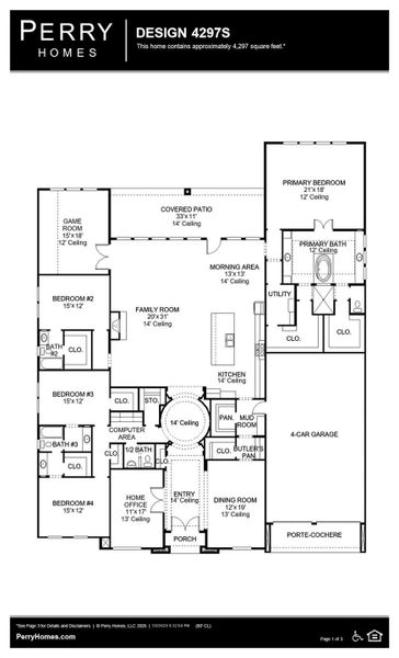 2D floor plan layout of this home in Fulshear Lakes 80', Fulshear, TX (Image 5).
