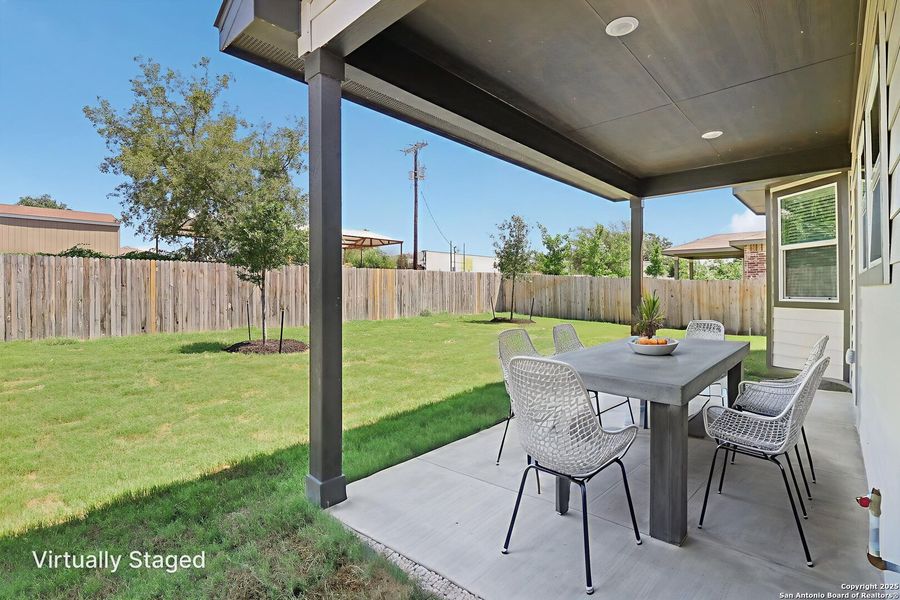 Exterior details and patio area of a home in Thomas Pond, San Antonio (Image 2). Exterior details and patio area of a home in Thomas Pond, San Antonio (Image 2).