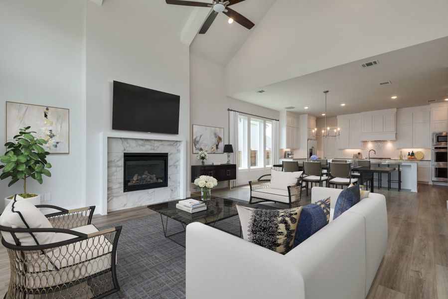Representative furnished interior of a home built from the Weston II by Southgate Homes in Windsong Ranch 61' Series, Prosper (Image 6). Representative furnished interior of a home built from the Weston II by Southgate Homes in Windsong Ranch 61' Series, Prosper (Image 6).