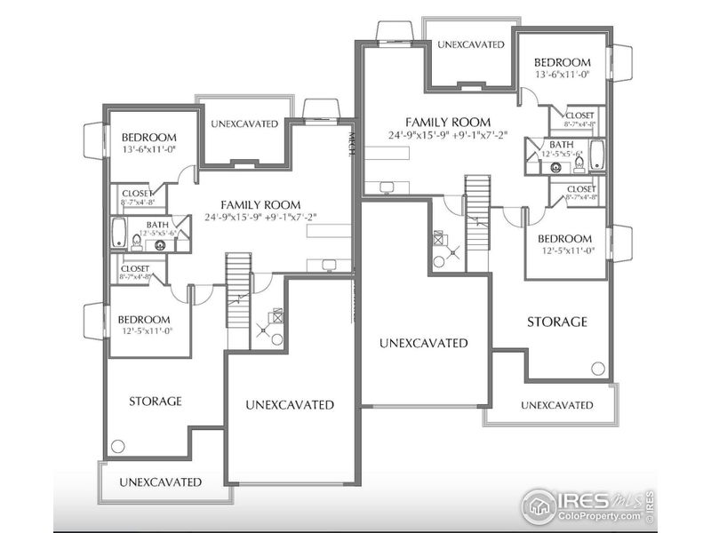 Finished basement plans of paired units