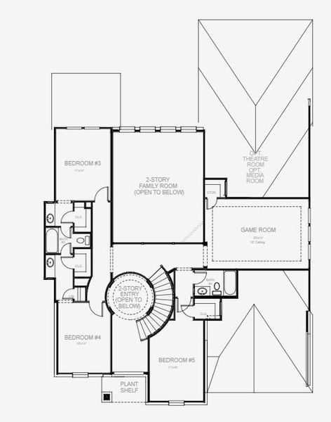 2D floor plan layout for the 3593W by Perry Homes in Two Step Farm 60', Montgomery, TX (Image 5). 2D floor plan layout for the 3593W by Perry Homes in Two Step Farm 60', Montgomery, TX (Image 5).