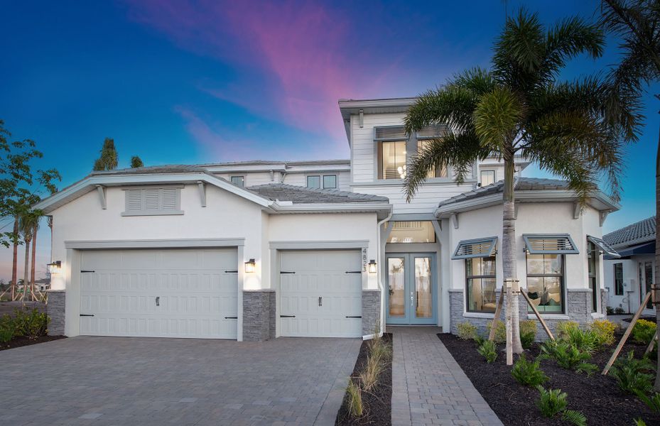 Representative exterior photo of a completed home built from the Layton Grande by Del Webb in Del Webb Catalina, Lakewood Ranch, FL (Image 26).