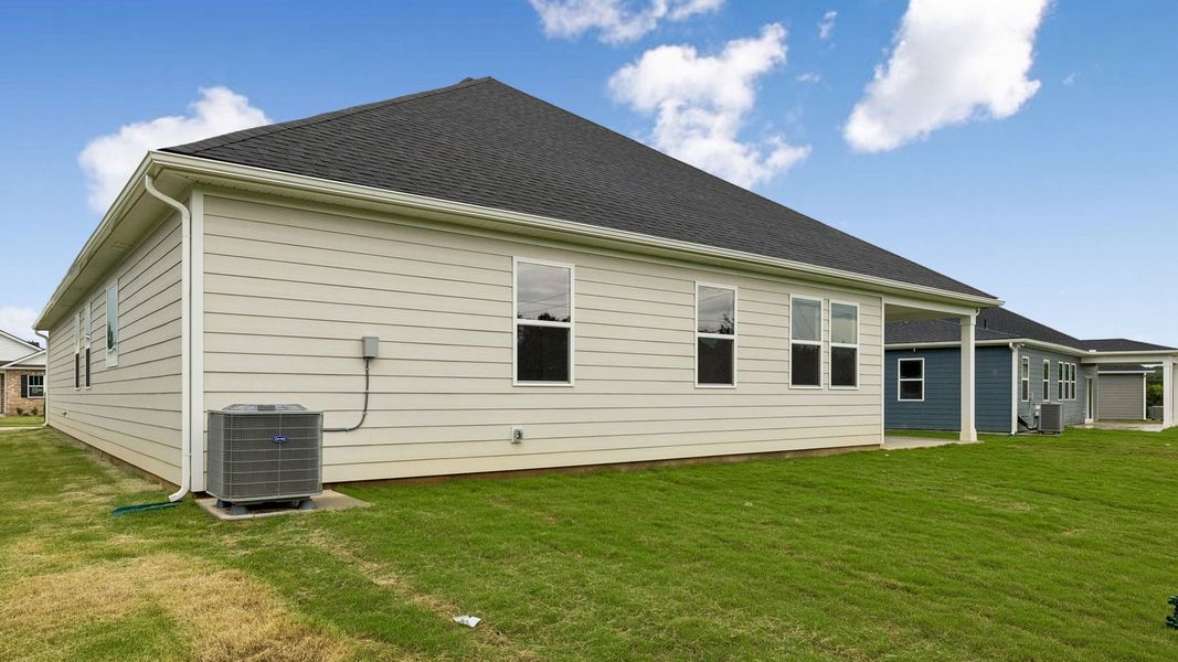 Exterior details and patio area of a home in Reserve at Hickory Ridge, Columbia (Image 26).