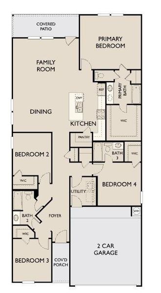 2D floor plan layout of this home in Blue Heron Estates, Mont Belvieu, TX (Image 3).