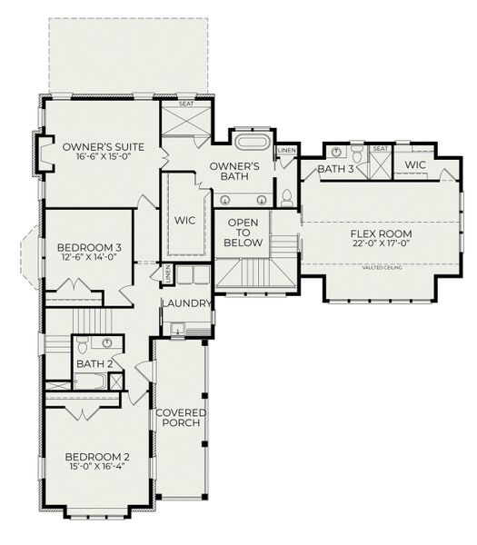 2D floor plan layout for the Olivia by Homes by Dickerson in The Founding at Blue Ridge, Raleigh, NC (Image 7). 2D floor plan layout for the Olivia by Homes by Dickerson in The Founding at Blue Ridge, Raleigh, NC (Image 7).