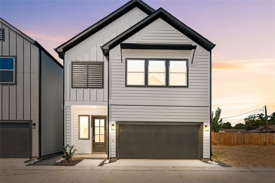 Welcome home to 241 Rebecca Street, Unit B located in a gated community at Rebecca Landing. This stunning home has lovely curb appeal, simple landscaping, dark stained front door with glass inserts, covered front porch, traditional style, beautiful outdoor lanterns and a double wide driveway!