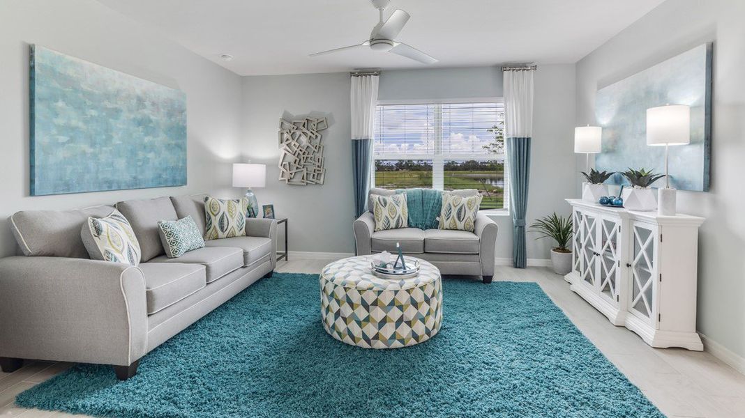 Furnished interior view inside a new home in Coral Bay - Express & Tradition, North Fort Myers (Image 10).