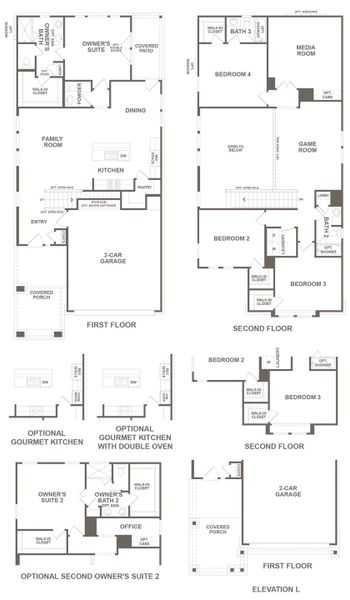 2D floor plan layout for the Conchos by Milestone Community Builders in Saddle Ridge at Wildhorse Ranch, Austin, TX (Image 3).