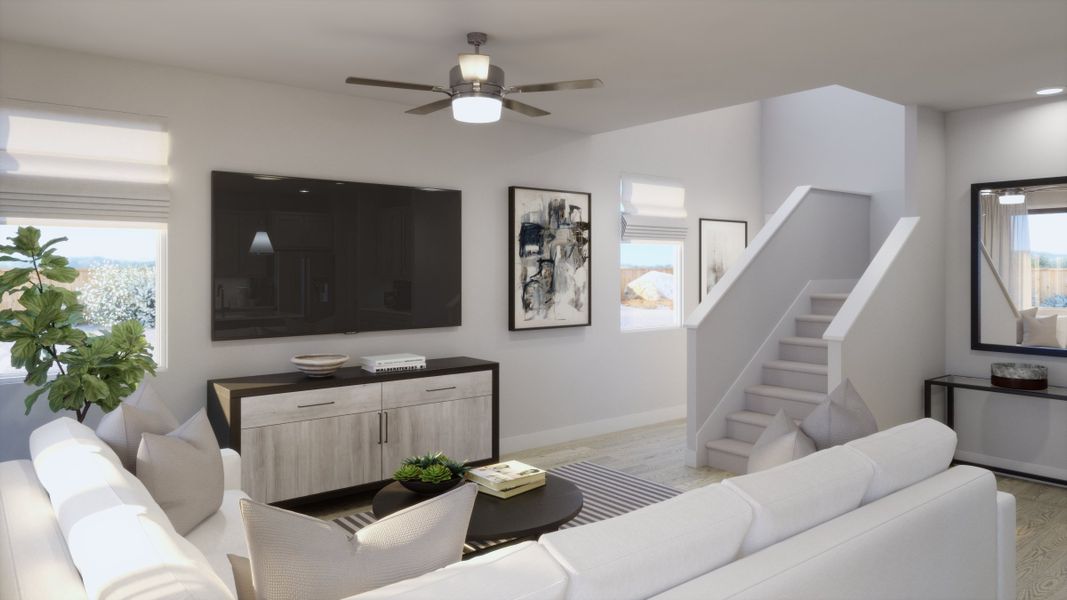 Furnished interior view inside a new home in Freedom at Anthem, Kyle (Image 3).