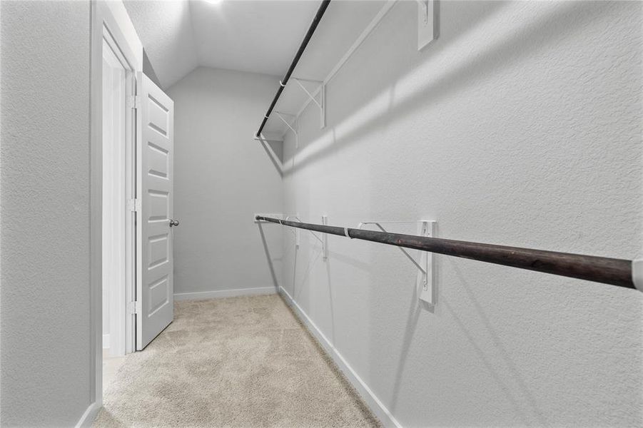 Look at this immaculate closet! With high shelving, multiple rows to hang clothing, you are sure to have enough room for all your belongings!