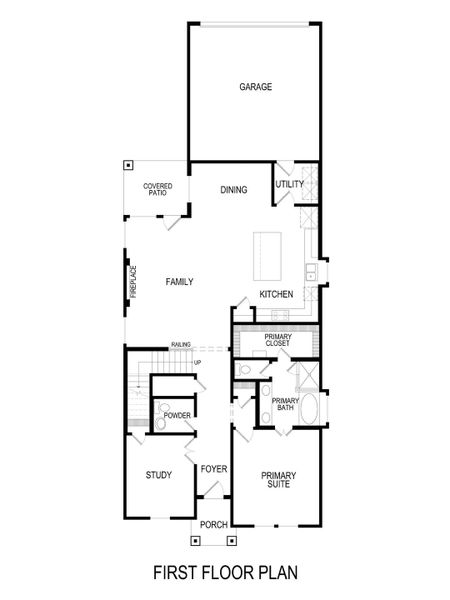 2D floor plan layout for the Granbury R by First Texas Homes in Trails at Cottonwood Creek, Rowlett, TX (Image 4).