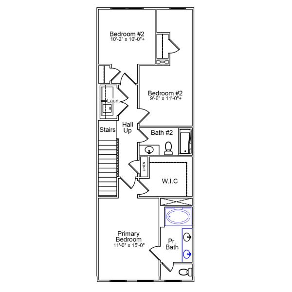 2D floor plan layout of this home in Renaissance at White Oak, Garner, NC (Image 3).