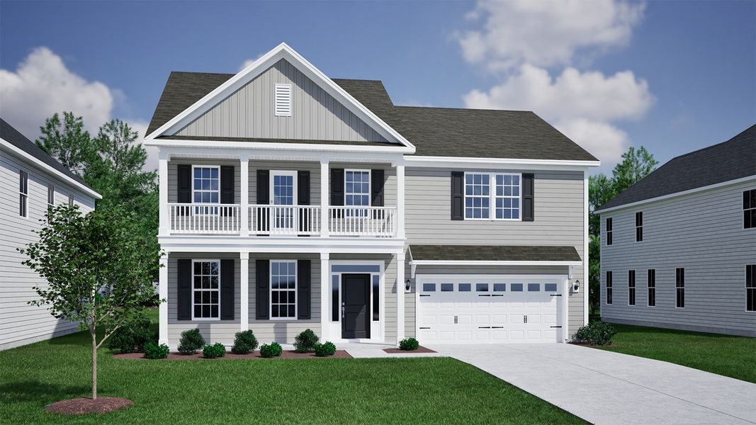 Front exterior of a new home in Hendrix Farms, Lexington, SC, highlighting curb appeal (Image 1). Front exterior of a new home in Hendrix Farms, Lexington, SC, highlighting curb appeal (Image 1).