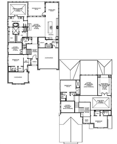 2D floor plan layout of this home in Terraces, Rockwall, TX (Image 4).