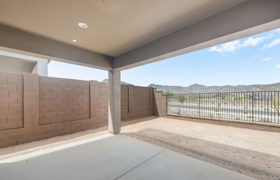 Exterior details and patio area of a home in Regent Hills - Meadow Series, Buckeye (Image 3).