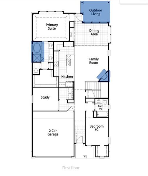 2D floor plan layout of this home in Sandbrock Ranch: 45ft. lots, Aubrey, TX (Image 3). 2D floor plan layout of this home in Sandbrock Ranch: 45ft. lots, Aubrey, TX (Image 3).