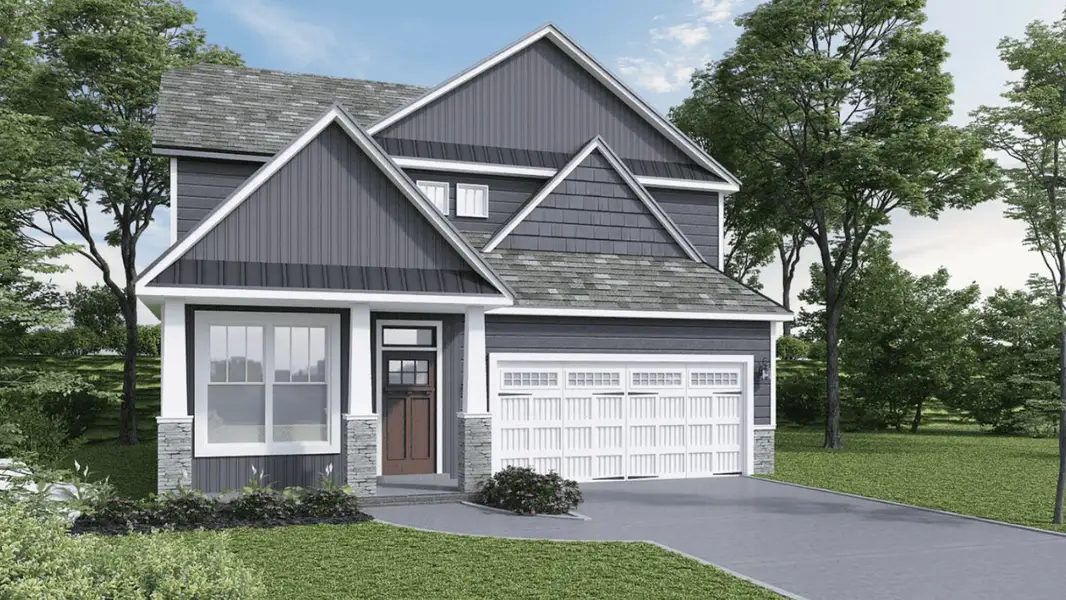 Representative exterior photo of a completed home built from the ATWOOD by D.R. Horton in River Trace, Simpsonville, SC (Image 1).