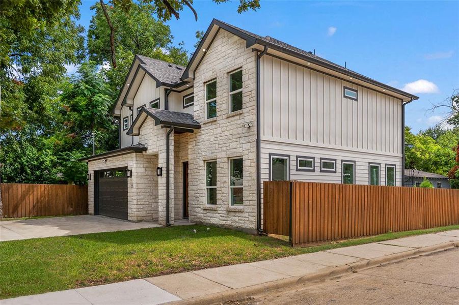 Front exterior of a new home in , Dallas, TX, highlighting curb appeal (Image 1).