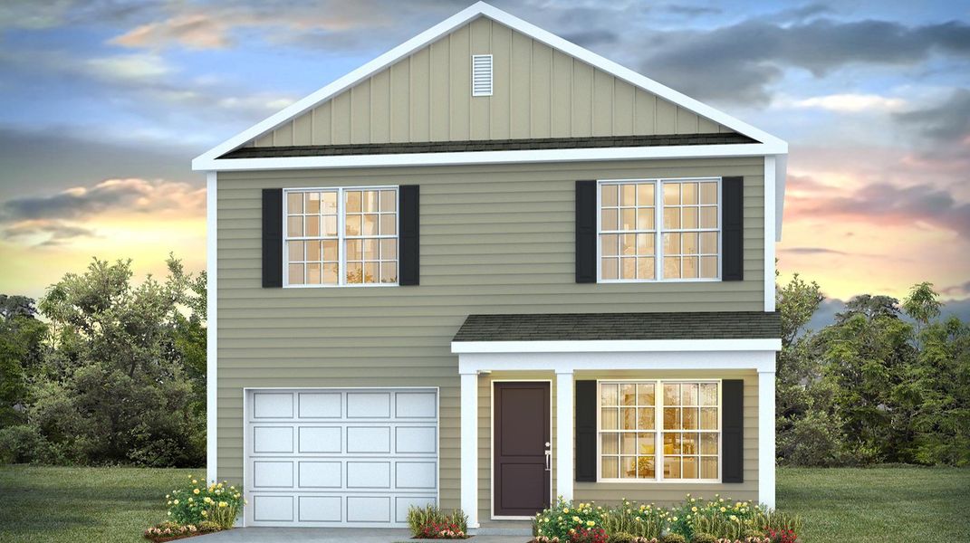 Front exterior of a new home in Mulberry Landing, Orangeburg, SC, highlighting curb appeal (Image 1). Front exterior of a new home in Mulberry Landing, Orangeburg, SC, highlighting curb appeal (Image 1).
