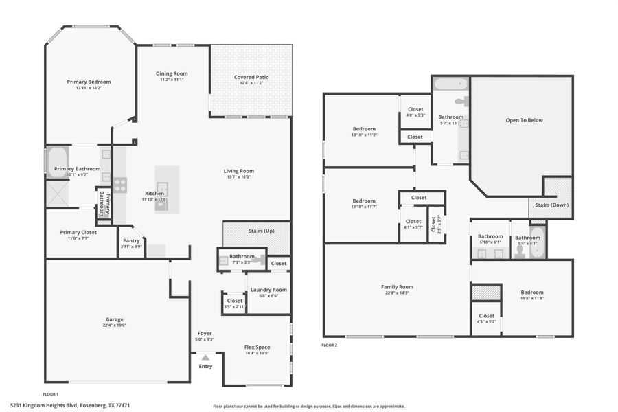 2D floor plan layout of this home in Sanford Farms - Classic Series, Waller, TX (Image 2). 2D floor plan layout of this home in Sanford Farms - Classic Series, Waller, TX (Image 2).