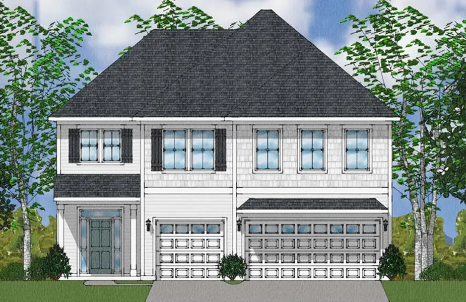 Exterior rendering of this home design in Parris Meadows, Chesnee, SC (Image 2).