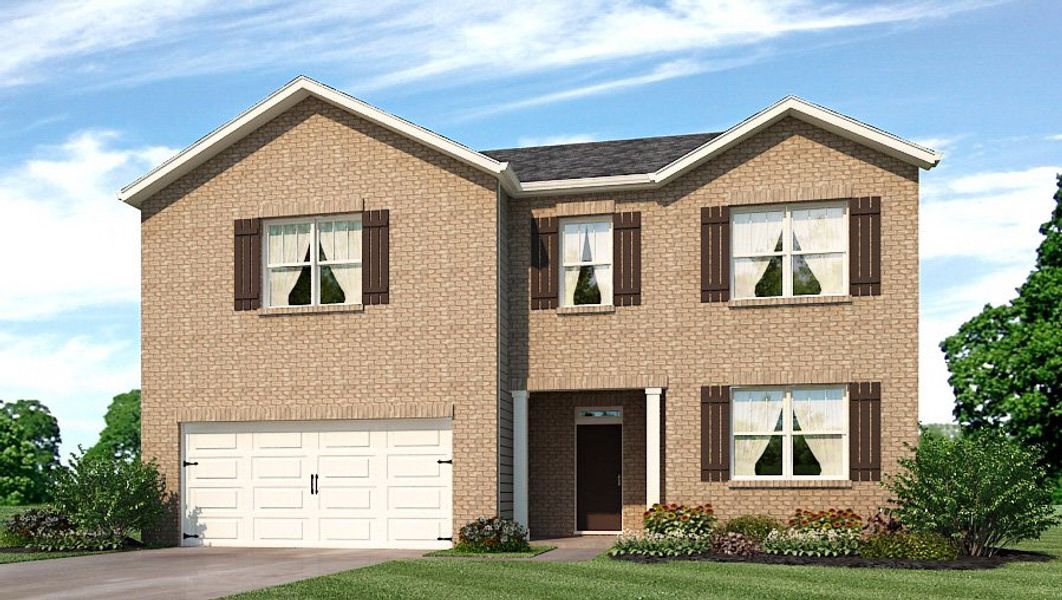 Representative exterior photo of a completed home built from the Green by D.R. Horton in Aurora Creek, Dallas, GA (Image 4). Representative exterior photo of a completed home built from the Green by D.R. Horton in Aurora Creek, Dallas, GA (Image 4).