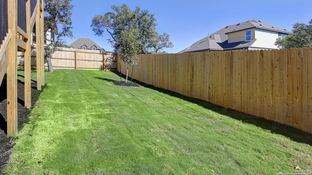 Exterior details and patio area of a home in Ranches At Creekside 55', Boerne (Image 16).