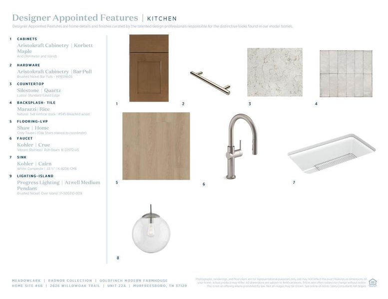 Sample of building materials used in homes in Meadowlark, Murfreesboro (Image 7).