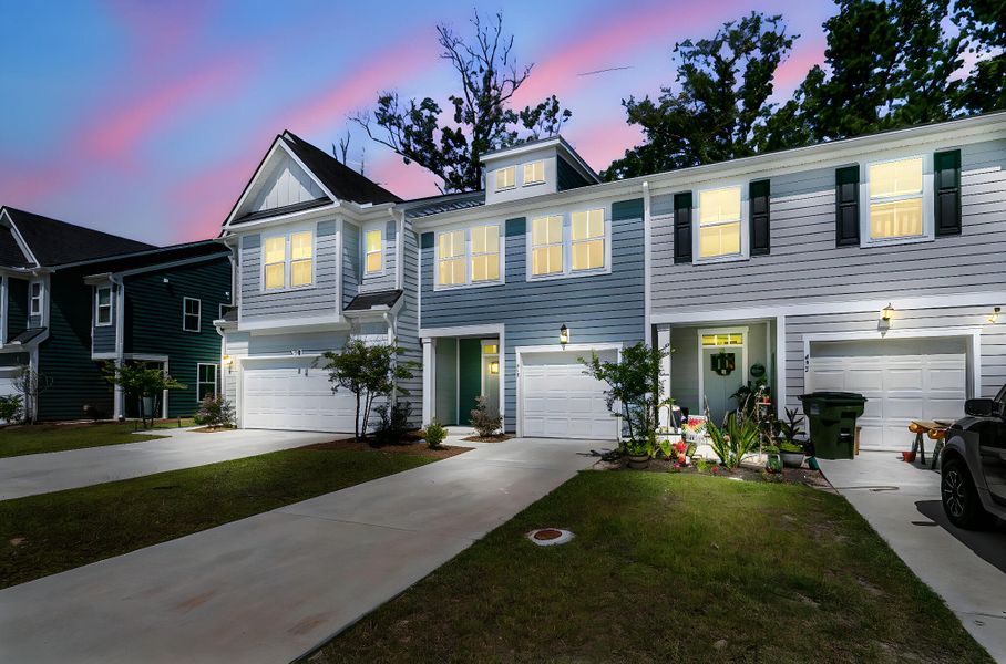 Front exterior of a new home in Boykins Run Townhomes, Moncks Corner, SC, highlighting curb appeal (Image 20). Front exterior of a new home in Boykins Run Townhomes, Moncks Corner, SC, highlighting curb appeal (Image 20).