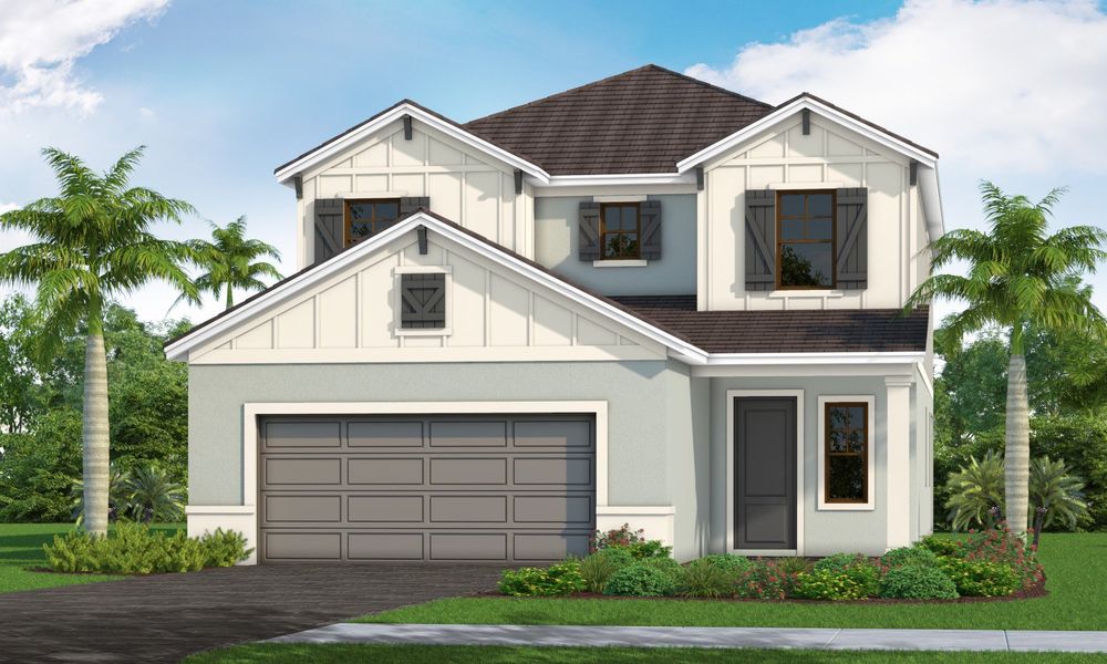 Representative exterior photo of a completed home built from the Vision 2 by Neal Communities in Windward, Sarasota, FL (Image 2).