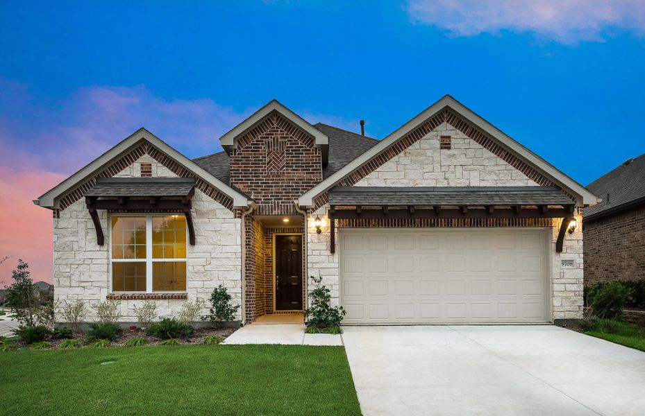 The Mooreville, a two-story new construction home with 2-car garage, shown with Home Exterior D