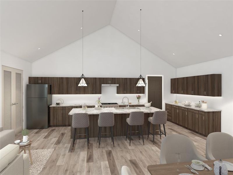 Furnished interior view inside a new home in Monterra, Fate (Image 3).