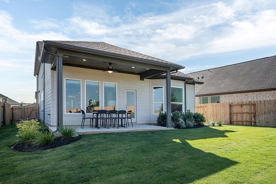 Representative exterior photo of a completed home built from the Jasmine by Taylor Morrison in Turner's Crossing 45s, Buda, TX (Image 20).