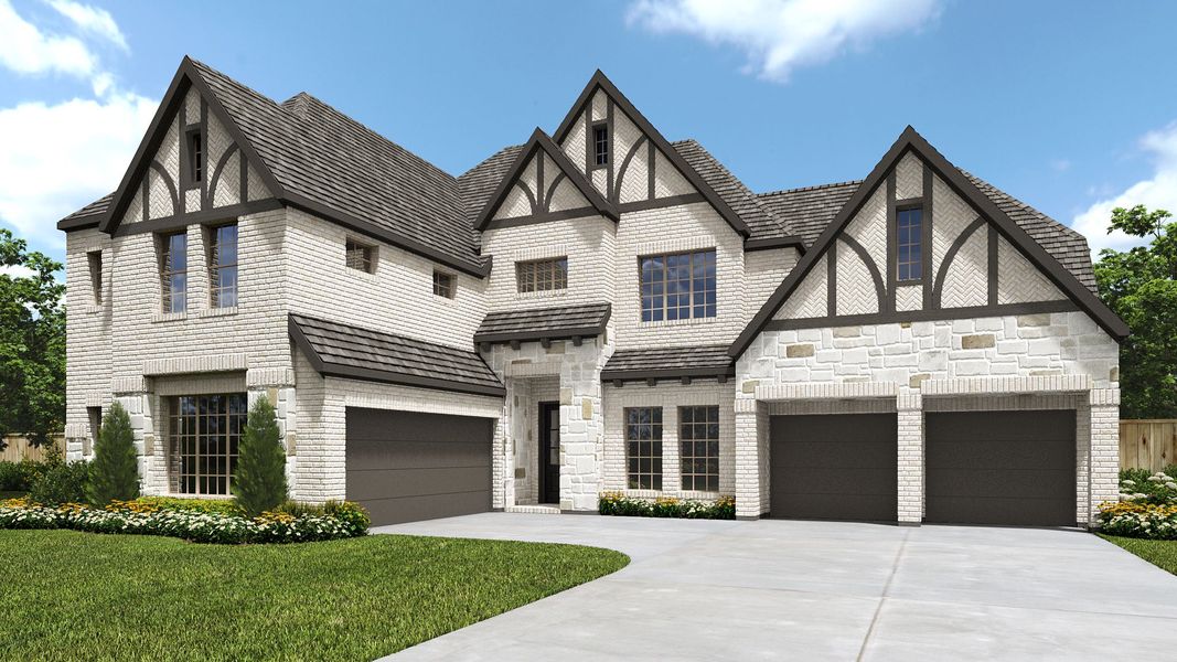 Representative exterior photo of a completed home built from the 4132W by Perry Homes in Santa Rita Ranch Tierra Rosa, Liberty Hill, TX (Image 3).
