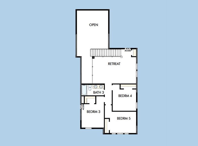 2D floor plan layout for the The Zinnia by David Weekley Homes in Headwaters 60' - Executive Series, Dripping Springs, TX (Image 4).