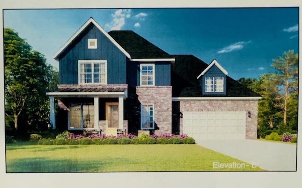Front exterior of a new home in White Oak, Arlington, TN, highlighting curb appeal (Image 2). Front exterior of a new home in White Oak, Arlington, TN, highlighting curb appeal (Image 2).