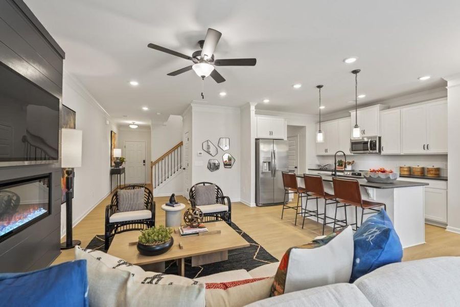 Furnished interior view inside a new home in Summit at Gateway, Jasper (Image 4). Furnished interior view inside a new home in Summit at Gateway, Jasper (Image 4).