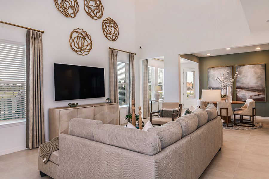 Furnished interior view inside a new home in Harvest at Ovation, Winter Garden (Image 10). Furnished interior view inside a new home in Harvest at Ovation, Winter Garden (Image 10).