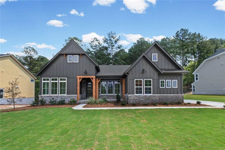 Front exterior of a new home in Governor’s Preserve, Canton, GA, highlighting curb appeal (Image 21).