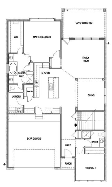 2D floor plan layout of this home in University Heights, Round Rock, TX (Image 3).