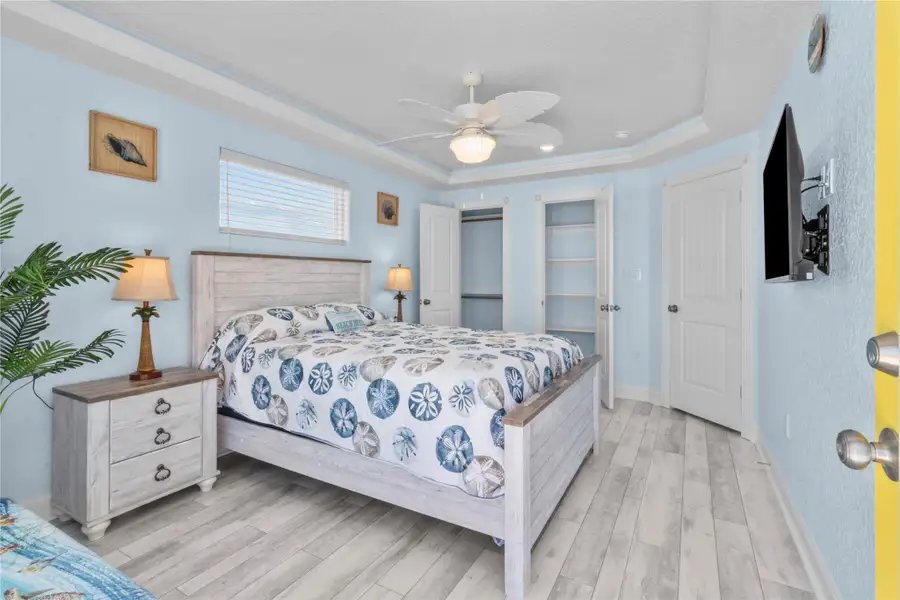 Double closet in the master bedroom. One is a lockable owner's closet for AirBnB use.