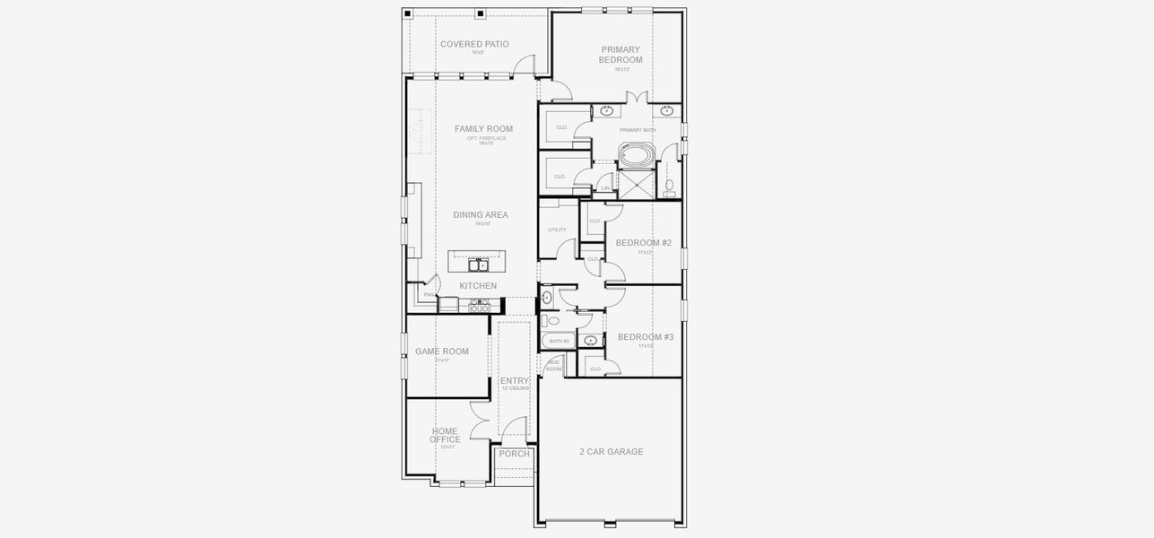 2D floor plan layout of this home in Briggs Ranch, San Antonio, TX (Image 4).