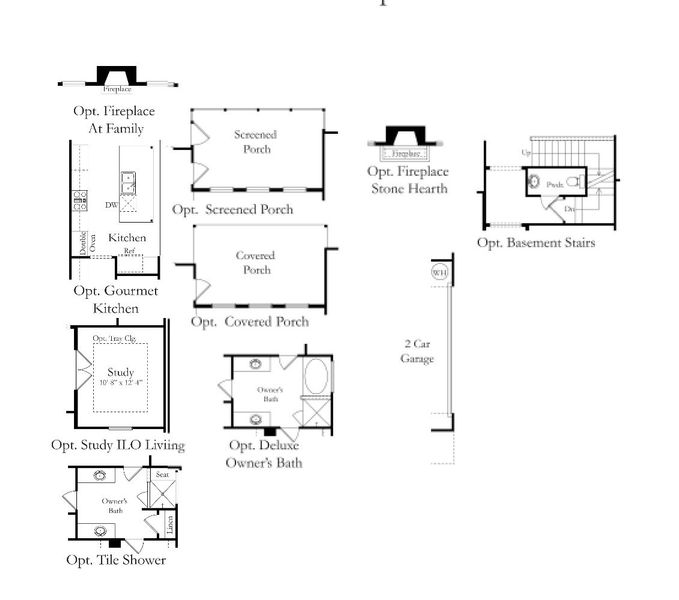 2D floor plan layout for the Kendrick by DRB Homes in Easler Farm, Boiling Springs, SC (Image 5).