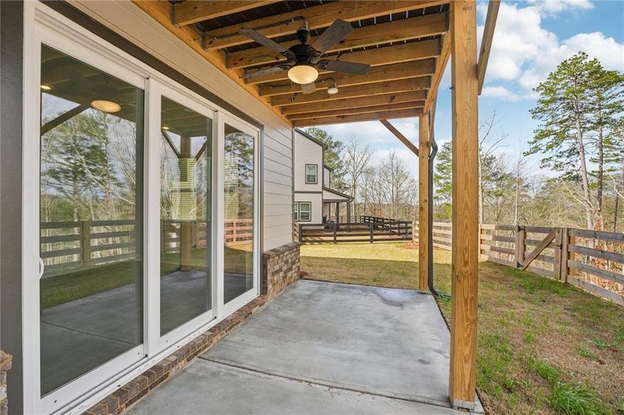 Exterior details and patio area of a home in Tiberon Woods, Cumming (Image 3). Exterior details and patio area of a home in Tiberon Woods, Cumming (Image 3).