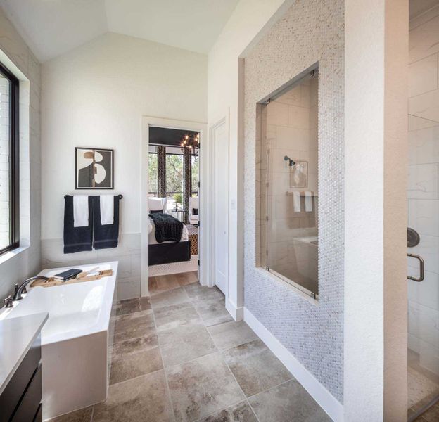 Representative furnished interior of a home built from the 216G by Highland Homes in Quail Hollow, Rockwall (Image 29).