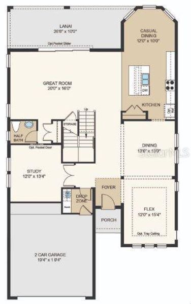 Structural options added include: Gourmet kitchen, secondary bedroom and full bathroom in place of study and powder room, shower at main level bathroom, shower at upstairs secondary bath, and 8' interior doors.