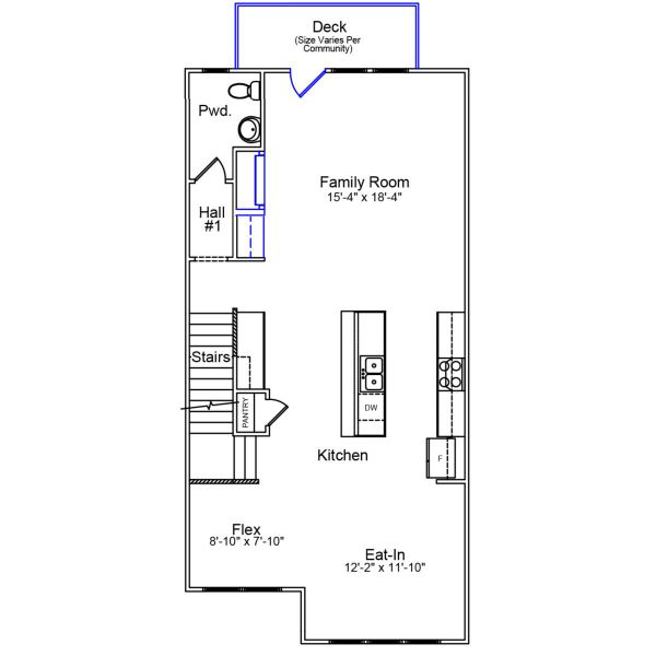 2D floor plan layout of this home in Renaissance at White Oak, Garner, NC (Image 3).