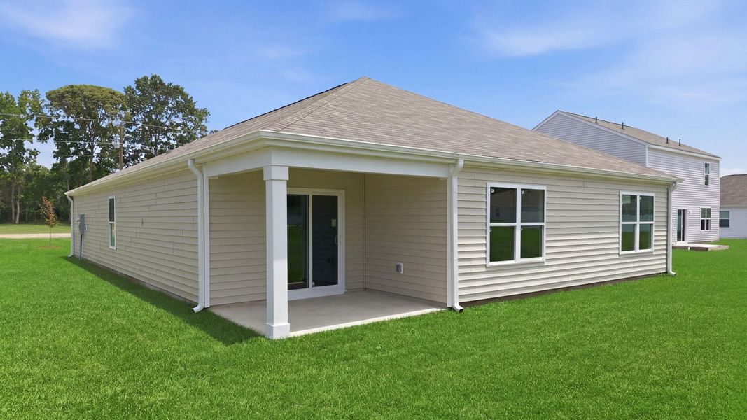 Exterior details and patio area of a home in Blair Ridge, La Grange (Image 20).