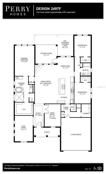 2D floor plan layout of this home in Southern Hills 65', Brooksville, FL (Image 2). 2D floor plan layout of this home in Southern Hills 65', Brooksville, FL (Image 2).