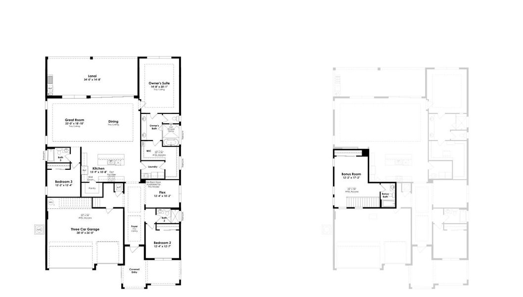 2D floor plan layout of this home in Esprit at Avenir, Palm Beach Gardens, FL (Image 5).